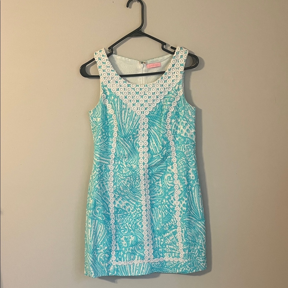 Lilly Pulitzer Aqua and White Dress